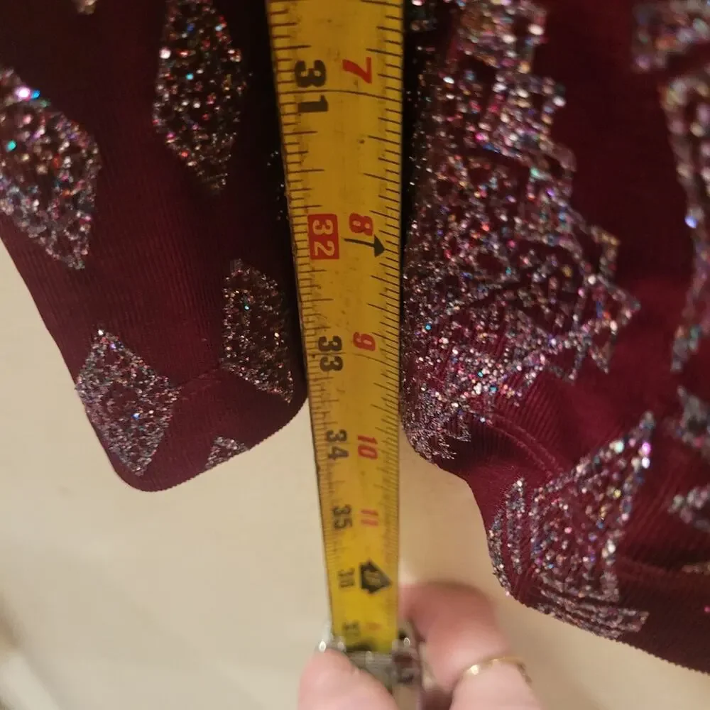 Vtg Y2K  Womens Speechless Sparkly Burgundy Sleeveless Dress Party Dance Size 7
